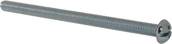 Value Collection - 1/4-20 UNC, 4" Length Under Head Slotted/Phillips Drive Machine Screw - Round Head, Grade J82 Steel, Zinc-Plated Finish, Without Washer - Exact Tooling