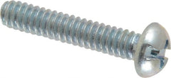 Value Collection - #10-24 UNC, 1" Length Under Head Slotted/Phillips Drive Machine Screw - Round Head, Grade J82 Steel, Zinc-Plated Finish, Without Washer - Exact Tooling