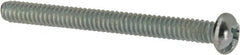 Value Collection - #10-24 UNC, 2" Length Under Head Slotted/Phillips Drive Machine Screw - Round Head, Grade J82 Steel, Zinc-Plated Finish, Without Washer - Exact Tooling