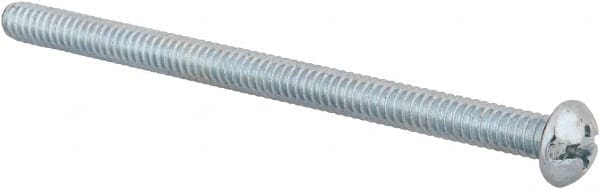 Value Collection - #10-24 UNC, 3" Length Under Head Slotted/Phillips Drive Machine Screw - Round Head, Grade J82 Steel, Zinc-Plated Finish, Without Washer - Exact Tooling