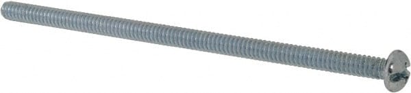 Value Collection - #10-24 UNC, 4" Length Under Head Slotted/Phillips Drive Machine Screw - Round Head, Grade 2 Steel, Zinc-Plated Finish, Without Washer - Exact Tooling