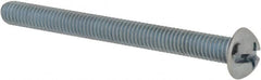 Value Collection - #10-32 UNF, 2" Length Under Head Slotted/Phillips Drive Machine Screw - Round Head, Grade 2 Steel, Zinc-Plated Finish, Without Washer - Exact Tooling
