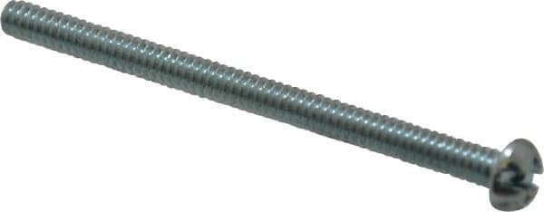 Value Collection - #6-32 UNC, 2" Length Under Head Slotted/Phillips Drive Machine Screw - Round Head, Grade J82 Steel, Zinc-Plated Finish, Without Washer - Exact Tooling