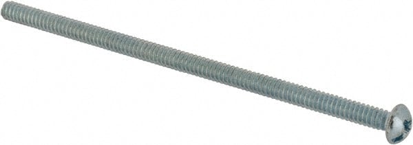 Value Collection - #6-32 UNC, 3" Length Under Head Slotted/Phillips Drive Machine Screw - Round Head, Grade J82 Steel, Zinc-Plated Finish, Without Washer - Exact Tooling