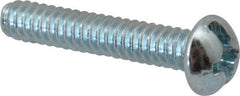 Value Collection - #6-32 UNC, 3/4" Length Under Head Slotted/Phillips Drive Machine Screw - Round Head, Grade J82 Steel, Zinc-Plated Finish, Without Washer - Exact Tooling