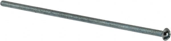 Value Collection - #6-32 UNC, 4" Length Under Head Slotted/Phillips Drive Machine Screw - Round Head, Grade J82 Steel, Zinc-Plated Finish, Without Washer - Exact Tooling