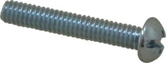 Value Collection - #8-32 UNC, 1" Length Under Head Slotted/Phillips Drive Machine Screw - Round Head, Grade 2 Steel, Zinc-Plated Finish, Without Washer - Exact Tooling