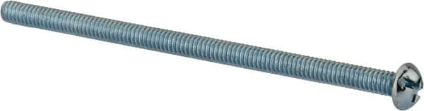 Value Collection - #8-32 UNC, 3" Length Under Head Slotted/Phillips Drive Machine Screw - Round Head, Grade J82 Steel, Zinc-Plated Finish, Without Washer - Exact Tooling