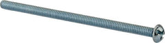 Value Collection - #8-32 UNC, 3" Length Under Head Slotted/Phillips Drive Machine Screw - Round Head, Grade J82 Steel, Zinc-Plated Finish, Without Washer - Exact Tooling