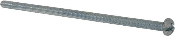Value Collection - #8-32 UNC, 4" Length Under Head Slotted/Phillips Drive Machine Screw - Round Head, Grade J82 Steel, Zinc-Plated Finish, Without Washer - Exact Tooling