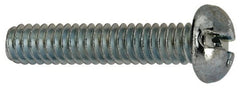 Value Collection - 1/4-20 UNC, 1-1/4" Length Under Head Slotted/Phillips Drive Machine Screw - Round Head, Grade J82 Steel, Zinc-Plated Finish, Without Washer - Exact Tooling