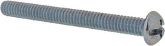 Value Collection - 1/4-20 UNC, 2-1/2" Length Under Head Slotted/Phillips Drive Machine Screw - Round Head, Grade J82 Steel, Zinc-Plated Finish, Without Washer - Exact Tooling