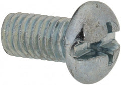 Value Collection - #10-32 UNF, 3/8" Length Under Head Slotted/Phillips Drive Machine Screw - Round Head, Grade 2 Steel, Zinc-Plated Finish, Without Washer - Exact Tooling
