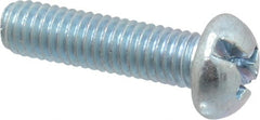 Value Collection - #10-32 UNF, 3/4" Length Under Head Slotted/Phillips Drive Machine Screw - Round Head, Grade J82 Steel, Zinc-Plated Finish, Without Washer - Exact Tooling