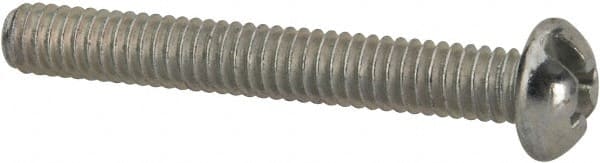 Value Collection - #8-32 UNC, 1-1/4" Length Under Head Slotted/Phillips Drive Machine Screw - Round Head, Grade J82 Steel, Zinc-Plated Finish, Without Washer - Exact Tooling
