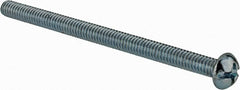 Value Collection - #8-32 UNC, 2-1/2" Length Under Head Slotted/Phillips Drive Machine Screw - Round Head, Grade J82 Steel, Zinc-Plated Finish, Without Washer - Exact Tooling