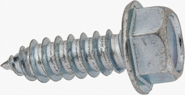 Value Collection - 3/8" Hex Head Sheet Metal Screw - Steel, 1-1/4" Length Under Head, Grade 2 - Exact Tooling