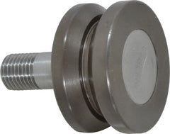 Osborn International - 1-1/2" Roller Diam x 25/32" Width, 7/16" Stud Diam x 1" Length, V Grooved Concentric Stud - Steel, 1/2" Thread Length, 7/16-20 Thread, 1-25/32" OAL, 225 Lb Dynamic Cap - Exact Tooling