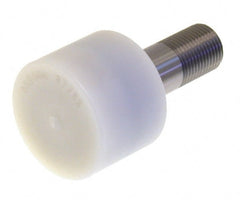 Osborn International - 2-1/2" Roller Diam x 1-11/16" Width, 1" Stud Diam x 2-1/4" Length, Nylon Tread Stud Style - Nylon, 1-1/2" Thread Length, 1-14 Thread, 3-15/16" OAL, 2,270 Lb Dynamic Cap - Exact Tooling
