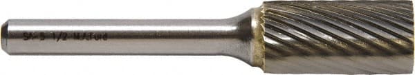 M.A. Ford - 1.6mm Cut Diam, 3mm Shank Diam, Cylinder Head Double Cut Burr - Carbide, Flat End, 6mm LOC, 38mm OAL - Exact Tooling