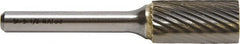 M.A. Ford - 1.6mm Cut Diam, 3mm Shank Diam, Cylinder Head Single Cut Burr - Carbide, Flat End, 6mm LOC, 38mm OAL - Exact Tooling
