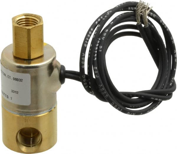 KIP - 1/4" Port, Direct Acting, Brass Solenoid Valve - Normally Open, 140 Max PSI, Buna-N Seal - Exact Tooling