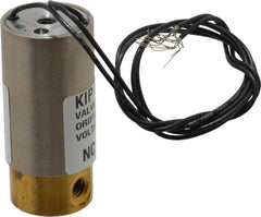 KIP - 10-32 Port, Direct Acting, Brass Solenoid Valve - Multipurpose, 40 Max PSI, Buna-N Seal - Exact Tooling