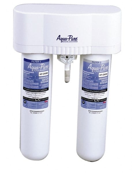 3M Aqua-Pure - 0.6 GPM Max Flow Rate, 1/4 Inch Pipe, Under Sink, Dual Filtration Water Filter System - 2 Housings, Reduces Sediment, Taste, Odor, Chlorine, VOC's, MTBE's, Lead, Cysts - Exact Tooling