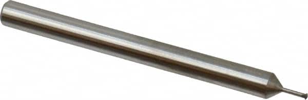 Scientific Cutting Tools - 72 to 90 TPI, Internal/External Single Profile Thread Mill - #0" Noml Diam, 0.04" Cut Diam, 1/8" Shank Diam, 2 Flute, 0.022" Neck Diam, 0.09" Neck Length, 1-1/2" OAL, Bright Finish - Exact Tooling