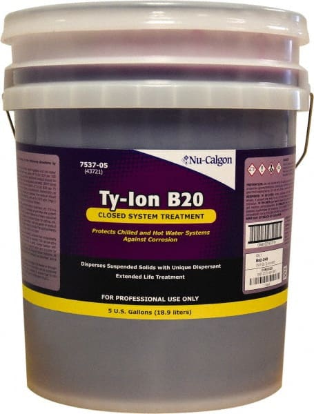 Nu-Calgon - 5 Gal Pail HVAC Cleaners & Scale Remover - Liquid Nitrite Borax Formula, Recirculating System Corrosion Inhibitor Cleaner Hot & Chilled Water Closed Systems - Exact Tooling