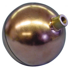 Made in USA - 7" Diam, Spherical, Round Spud Connection, Metal Float - 3/8 NPT Thread, Copper, 25 Max psi, 24 Gauge - Exact Tooling