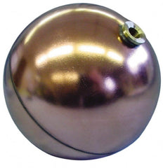 Made in USA - 6" Diam, Spherical, Hex Spud Connection, Metal Float - 1/4 NPT Thread, Copper, 25 Max psi, 23 Gauge - Exact Tooling