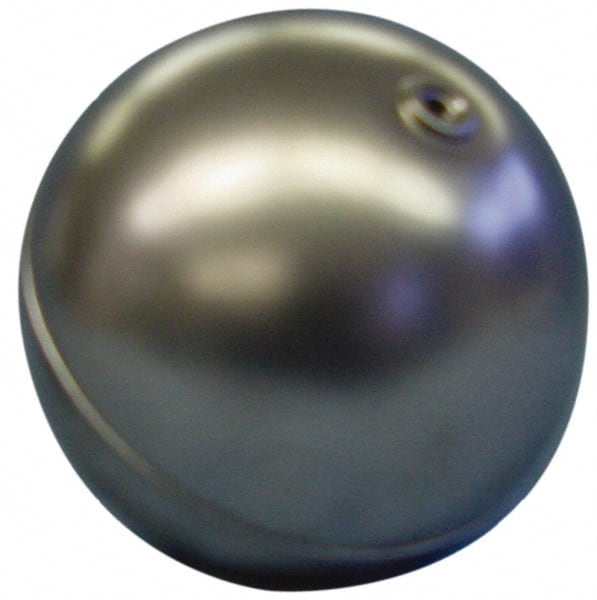 Made in USA - 2" Diam, Spherical, Internal Connection, Metal Float - 1/4-20 Thread, Stainless Steel, 550 Max psi, 28 Gauge - Exact Tooling