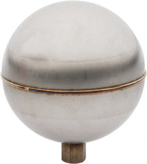 Made in USA - 3-1/2" Diam, Spherical, Internal Connection, Metal Float - 1/4-20 Thread, Stainless Steel, 700 Max psi, 24 Gauge - Exact Tooling