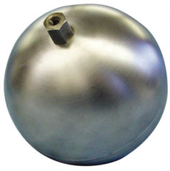 Made in USA - 5" Diam, Spherical, Hex Spud Connection, Metal Float - 1/4-20 Thread, Stainless Steel, 800 Max psi, 19 Gauge - Exact Tooling