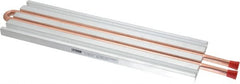 Lytron - 12" Long x 3-1/2" High, Straight Connection Copper Tube Cold Plate - 3/8 OD Tube, 2-Pass Fluid Path, Water Cooling, 1/2" Thick - Exact Tooling