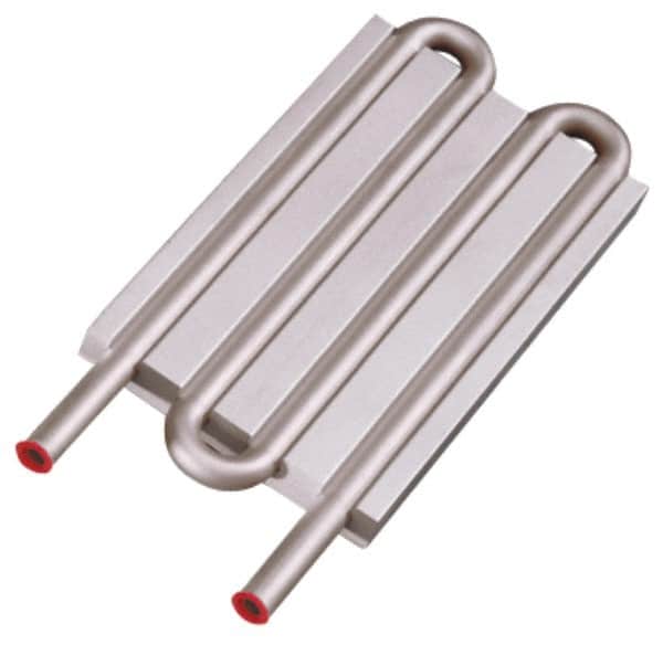 Lytron - 6" Long x 3-1/2" High, Straight Connection Stainless Steel Tube Cold Plate - 3/8 OD Tube, 4-Pass Fluid Path, Deionized Water or Corrosive Fluids Cooling, 1/2" Thick - Exact Tooling