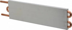Lytron - 12" Long x 3-1/2" High, Straight Connection Copper Tube Cold Plate - 3/8 OD Tube, 4-Pass Fluid Path, Water Cooling, 1/2" Thick - Exact Tooling
