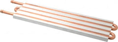Lytron - 12" Long x 3-1/2" High, Beaded Connection Copper Tube Cold Plate - 3/8 OD Tube, 4-Pass Fluid Path, Water Cooling, 1/2" Thick - Exact Tooling