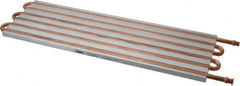 Lytron - 12" Long x 3-3/4" High, Beaded Connection Copper Tube Cold Plate - 1/4 OD Tube, 6-Pass Fluid Path, Water Cooling, 0.31" Thick - Exact Tooling