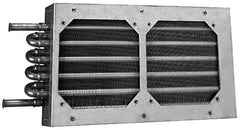 Lytron - 3/8" Tube OD, 2 Fan Mount, Liquid-To-Air Copper Tubed Process Equipment Heat Exchanger - Water Cooler, 6.3" High x 12.95" Wide x 2.04" Deep, 2,360 BTU/Hr, 400°F Max - Exact Tooling
