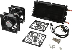 Lytron - 3/8" Tube OD, 2 Fan Mount, Liquid-To-Air Copper Tubed Process Equipment Heat Exchanger - Water Cooler, 5.8" High x 12.2" Wide x 1.8" Deep, 1,900 BTU/Hr, 400°F Max - Exact Tooling