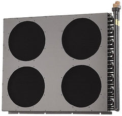 Lytron - 7/8" Tube ID, 4 Fan Mount, Liquid-To-Air Copper Tubed Process Equipment Heat Exchanger - Water Cooler, 22.2" High x 27.5" Wide x 3.5" Deep, 13,035 BTU/Hr, 400°F Max - Exact Tooling