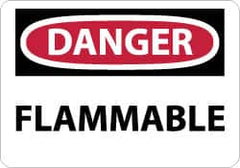 NMC - Danger - Flammable, Fiberglass Fire Sign - 14" Wide x 10" High - Exact Tooling