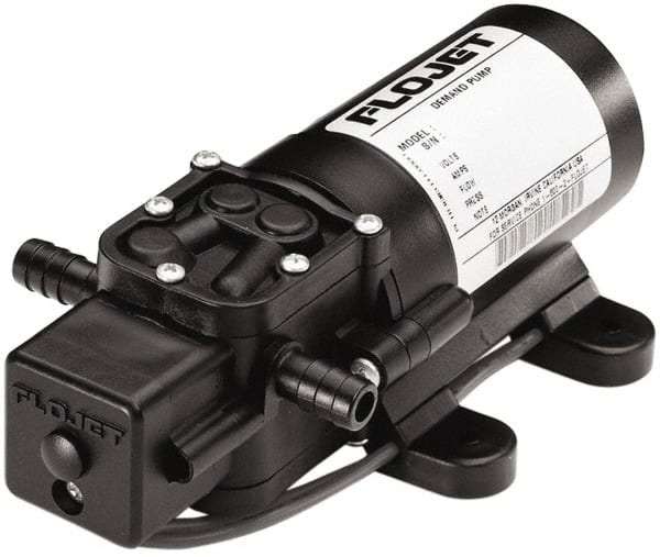 FloJet - 3/8 Inlet Size, 3/8 Outlet Size, Demand Switch 40 PSI, Diaphragm Spray Pump - 12 Input Voltage, Santoprene, Polypropylene, 1.00 Max GPM, Barbed - Exact Tooling