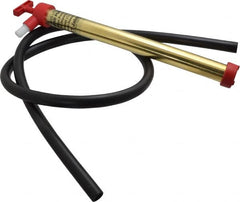 Jabsco - 15 Strokes per Gal, 1/2" Outlet, Brass Hand Operated Plunger Pump - 16 oz per Stroke, 17" OAL, For 5 Gal Drums, For Oil & Diesel Fuel - Exact Tooling