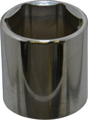 Proto - 3/8" Drive, Standard Hand Socket - 6 Points, 1-5/16" OAL, Chrome Vanadium, Chrome Finish - Exact Tooling