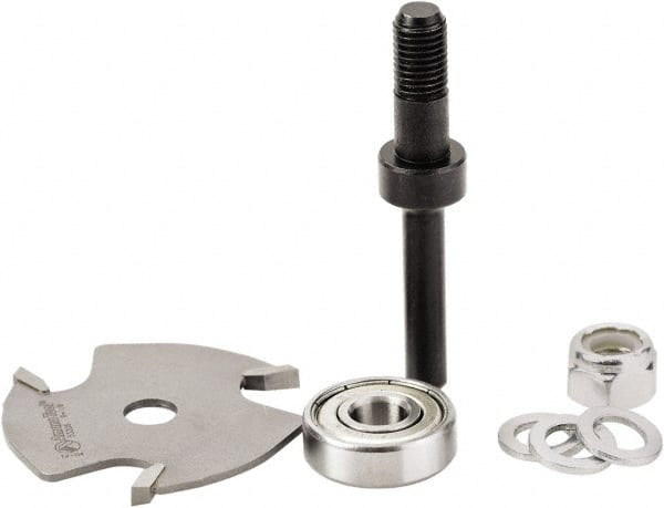 Amana Tool - 1-7/8" Cut Diam, 1/8" Length of Cut, 3 Flute Slotting Edge Profile Router Bit - Carbide-Tipped, 1/4" Shank Diam, 2-3/8" OAL, Uncoated - Exact Tooling