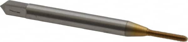 OSG - #0-80 UNF H3 Thread Limit Modified Bottoming Thread Forming Tap - Cobalt, TiN Finish, 1-5/8" OAL, 5/16" Thread Length, Right Hand Thread, Series HY-PRO NRT - Exact Tooling