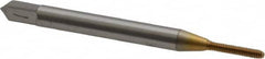 OSG - #0-80 UNF H3 Thread Limit Modified Bottoming Thread Forming Tap - Cobalt, TiN Finish, 1-5/8" OAL, 5/16" Thread Length, Right Hand Thread, Series HY-PRO NRT - Exact Tooling